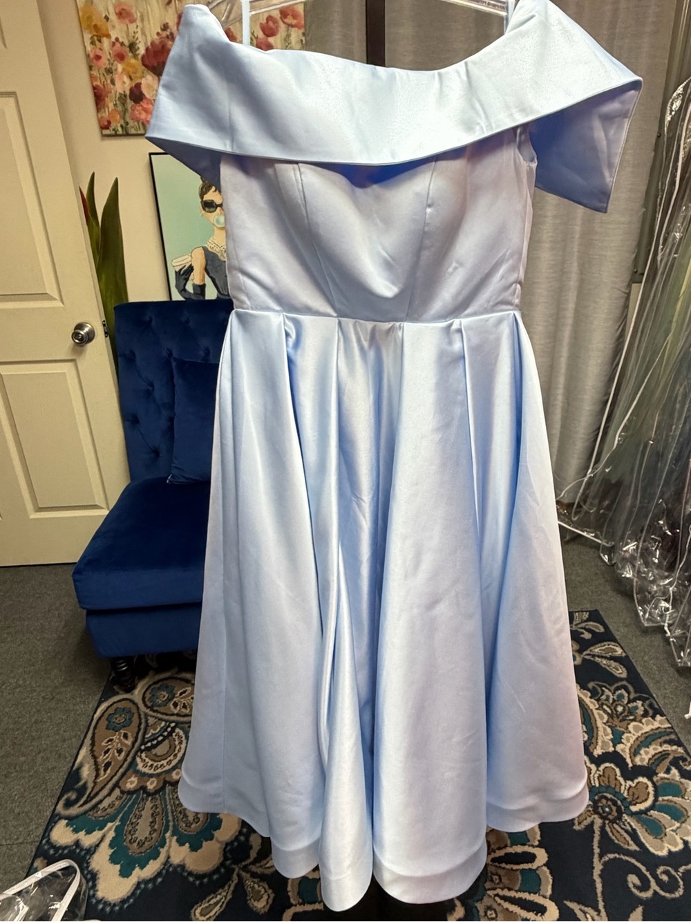 Merry Baby Blue Tea-Length Dress – Size 4